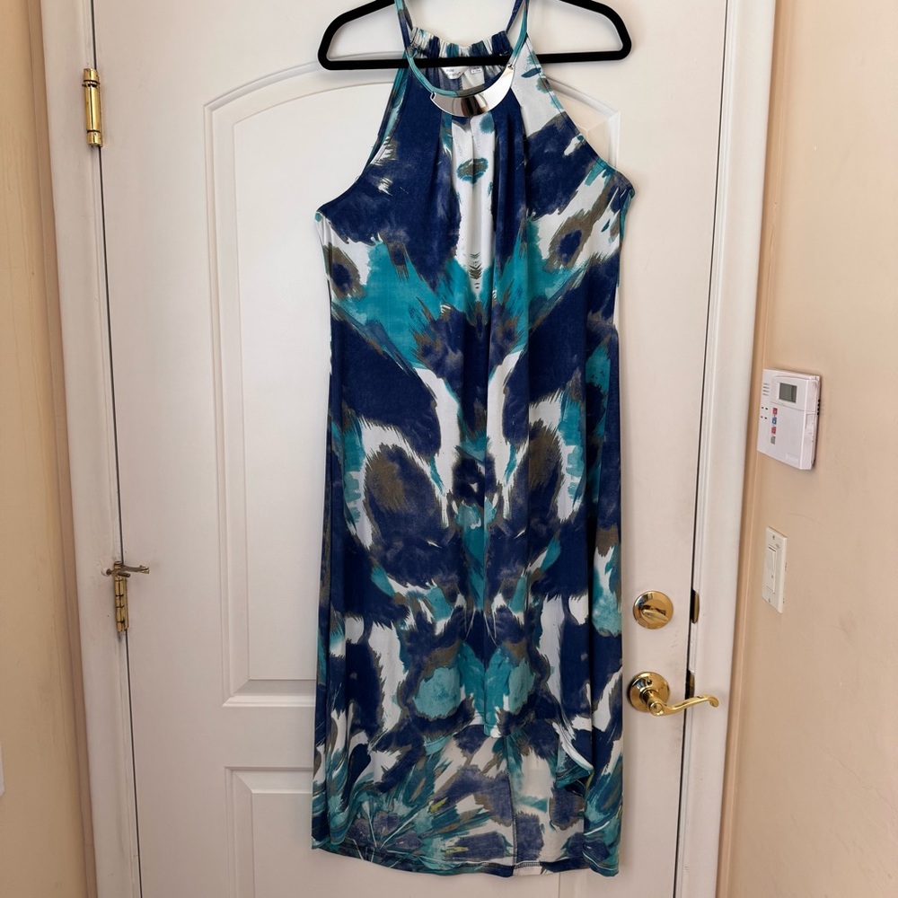 Mlle Gabrielle Blue and White Maxi Dress